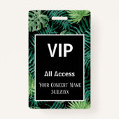 水彩熱帯パーム葉VIPアクセスパス バッジ (正面)