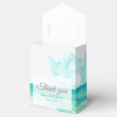 水彩熱帯ビーチとヤシ結婚の木 フェイバーボックス (オープン)