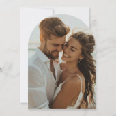 水彩熱帯ビーチ写真保存日 招待状 (裏面)