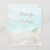 水彩熱帯ビーチ披露宴挿入カード エンクロージャーカード (正面/裏面)