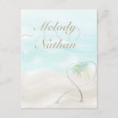 水彩熱帯ビーチ披露宴挿入カード エンクロージャーカード (正面)