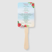 水彩熱帯ビーチ結婚フローラ ハンドファン (正面)