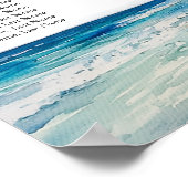 水彩熱帯ビーチ結婚式座席表 ポスター (角)