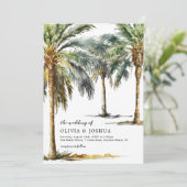 水彩熱帯ビーチ結婚式招待状 招待状 (スタンド正面)