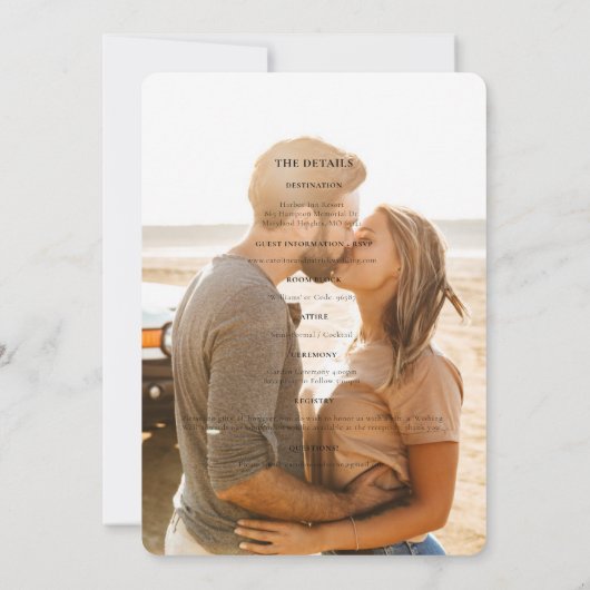 水彩熱帯ビーチ結婚式招待状 招待状 (裏面)