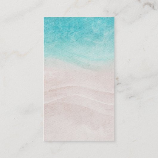 水彩熱帯ビーチ結婚式 エンクロージャーカード (裏面)