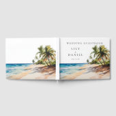 水彩熱帯ビーチ結婚式 ゲストブック (全面)