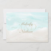 水彩熱帯ビーチ結婚式 セーブザデート (裏面)