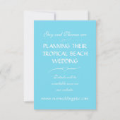 水彩熱帯ビーチ結婚式 セーブザデート (裏面)