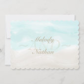 水彩熱帯ビーチ結婚式 セーブザデート (裏面)