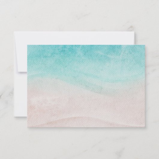 水彩熱帯ビーチ結婚式 出欠カード (裏面)