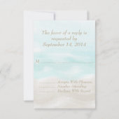 水彩熱帯ビーチ結婚式RSVP 出欠カード (裏面)
