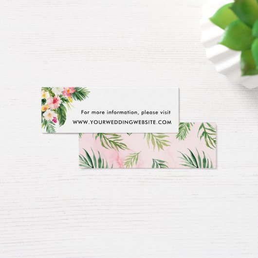 水彩熱帯ビーチ結婚式Webサイトカード (デスク)