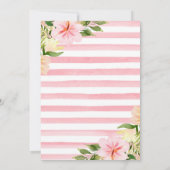 水彩熱帯ピンクの花赤ちゃんシャワー 招待状 (裏面)
