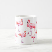 水彩熱帯ピンクフラミンゴパーティー コーヒーマグカップ (中央)