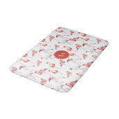 水彩熱帯ピンクフラミンゴ バスマット (アングル)