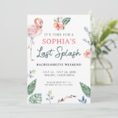 水彩熱帯フラミンゴバチェロレッテ 招待状 (スタンド正面)