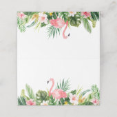 水彩熱帯フラミンゴフォールディング座席表 プレイスカード (外部開封)