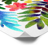 水彩熱帯フラミンゴ ポスター (角)