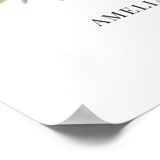 水彩熱帯フレーム写真卒業パーティー ポスター (角)