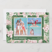 水彩熱帯フローラクリスマスフォト シーズンカード (正面)