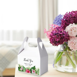 水彩熱帯フローラサンキュー結婚ズ フェイバーボックス