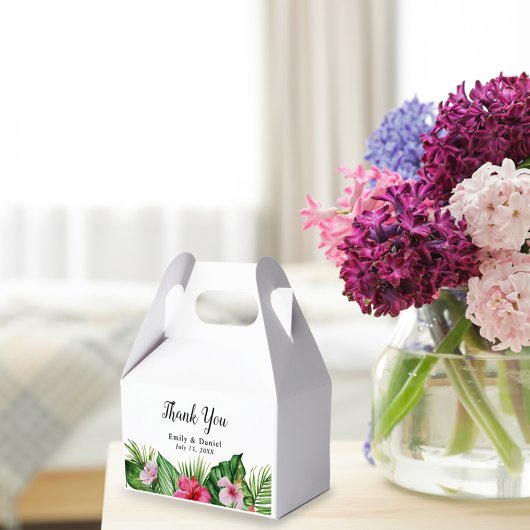 水彩熱帯フローラサンキュー結婚ズ フェイバーボックス