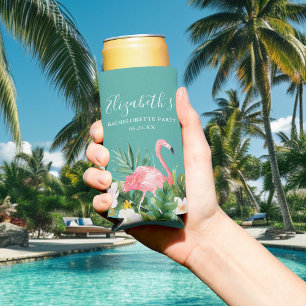 水彩熱帯フローラバチェロレッテ スリム缶クーラー