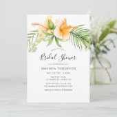 水彩熱帯フローラビーチブライダルシャワー 招待状 (スタンド正面)