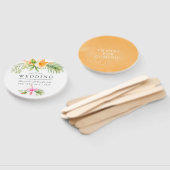 水彩熱帯フローラビーチ結婚式の恩恵 ハンドファン (組立なし)