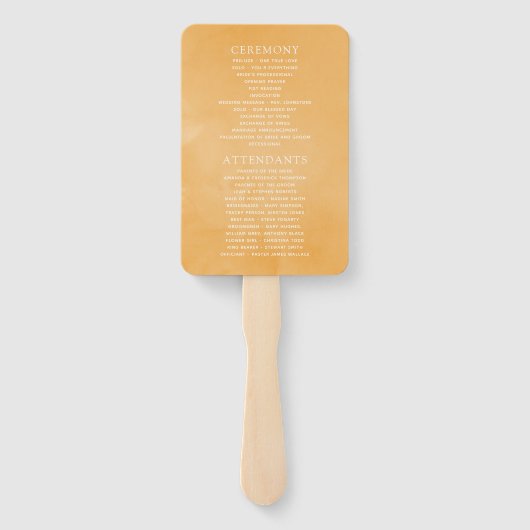 水彩熱帯フローラビーチ結婚式計画 ハンドファン (裏面)