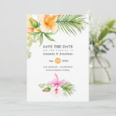 水彩熱帯フローラビーチ結婚式 セーブザデート (スタンド正面)