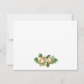 水彩熱帯フローラフラミンゴサンゴ ノートカード (裏面)