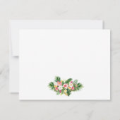 水彩熱帯フローラフラミンゴピンク ノートカード (裏面)