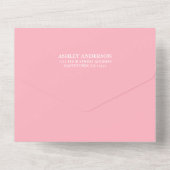 水彩熱帯フローラフラミンゴベビーシャワー オールインワン招待状 (裏面)