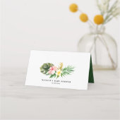 水彩熱帯フローラフレームカスタム プレイスカード (裏面)