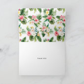 水彩熱帯フローラフレームサンキューカード サンキューカード (内部)