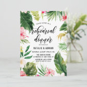 水彩熱帯フローラフレームリハーサルディナー 招待状 (スタンド正面)