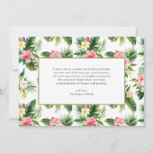 水彩熱帯フローラフレーム写真卒業 案内状 (裏面)