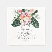 水彩熱帯フローラブライダルシャワー紙 スタンダードカクテルナプキン (正面)