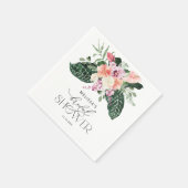 水彩熱帯フローラブライダルシャワー紙 スタンダードカクテルナプキン (角)