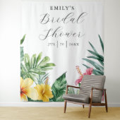 水彩熱帯フローラブライダルシャワー背景 タペストリー (インサイチュ)