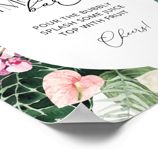 水彩熱帯フローラミモサバー標識 ポスター (角)