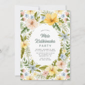 水彩熱帯フローラメレカリキマカパーティー 招待状 (正面)