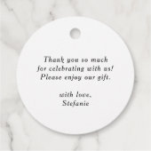 水彩熱帯フローラリースベビーシャワー フェイバータグ (裏面)