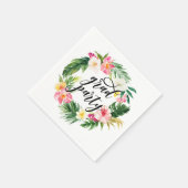 水彩熱帯フローラリース卒業パーティー スタンダードカクテルナプキン (角)