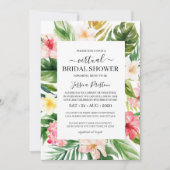 水彩熱帯フローラ仮想ブライダルシャワー 招待状 (正面)