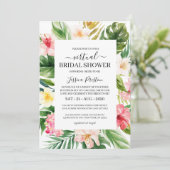 水彩熱帯フローラ仮想ブライダルシャワー 招待状 (スタンド正面)