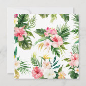 水彩熱帯フローラ保存日 セーブザデート (裏面)