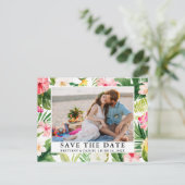 水彩熱帯フローラ写真保存日 ポストカード (スタンド正面)